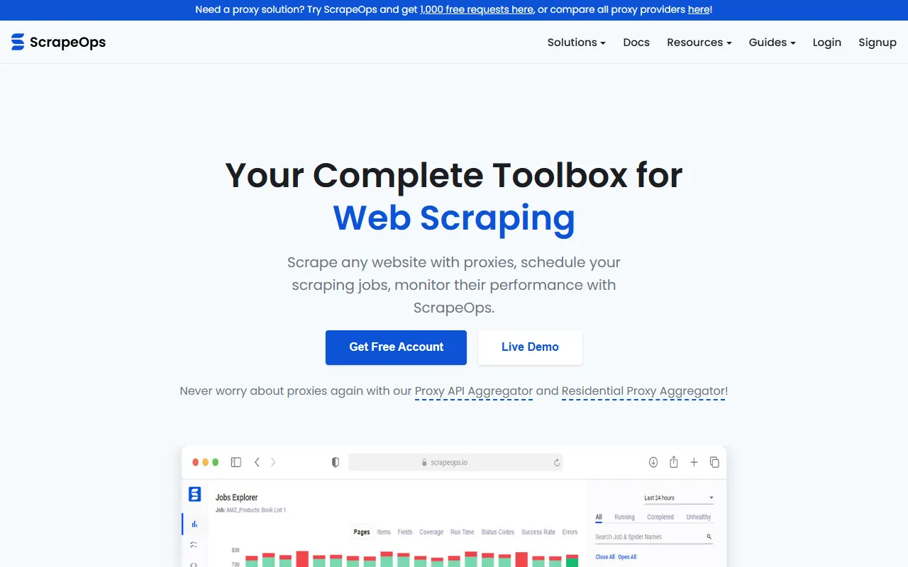 Proxy Tester by ScrapeOps website screenshot