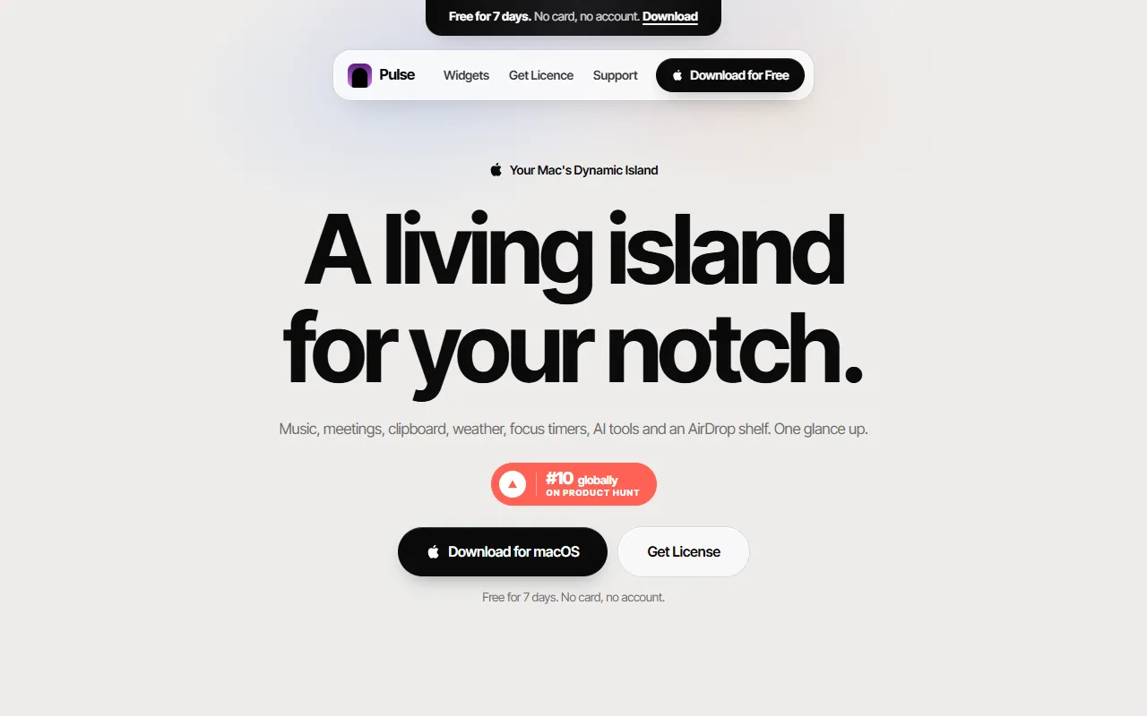 Pulse Island website screenshot