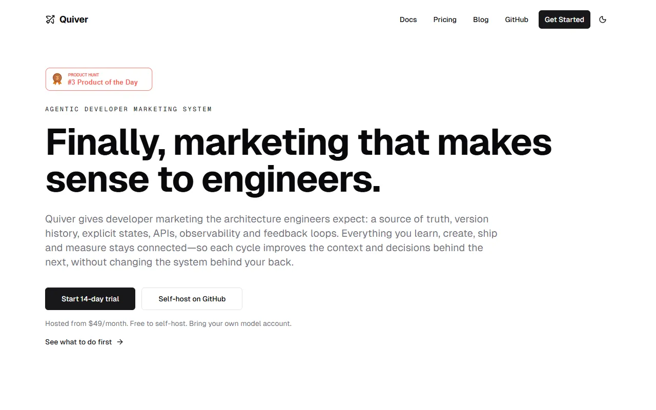 Quiver GTM website screenshot