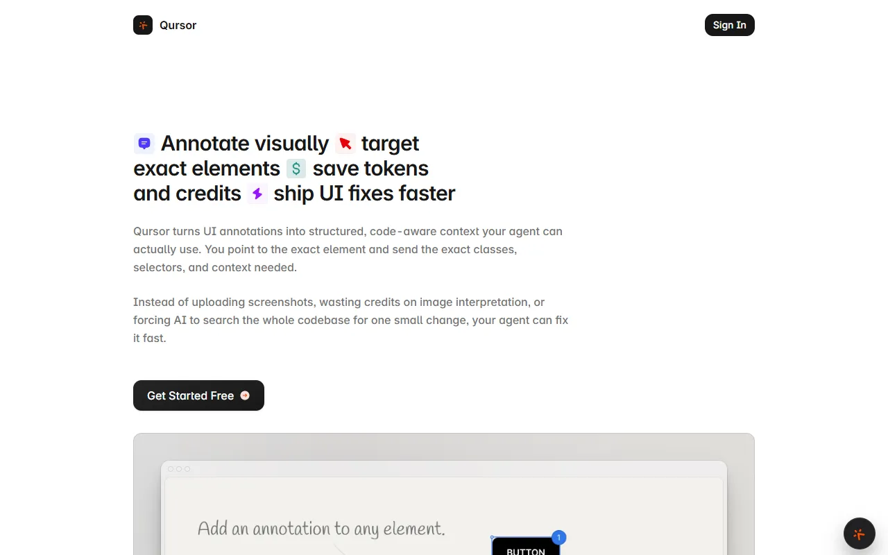 Qursor website screenshot
