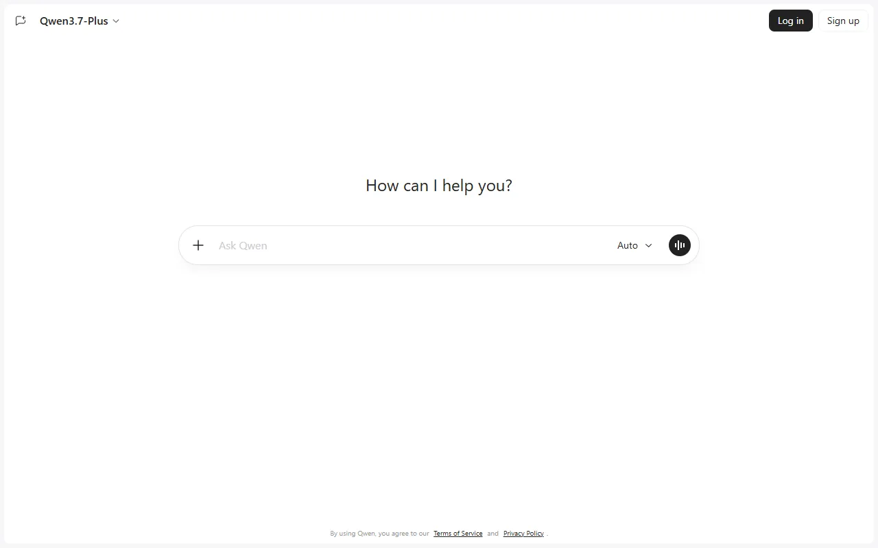 Qwen Chat website screenshot
