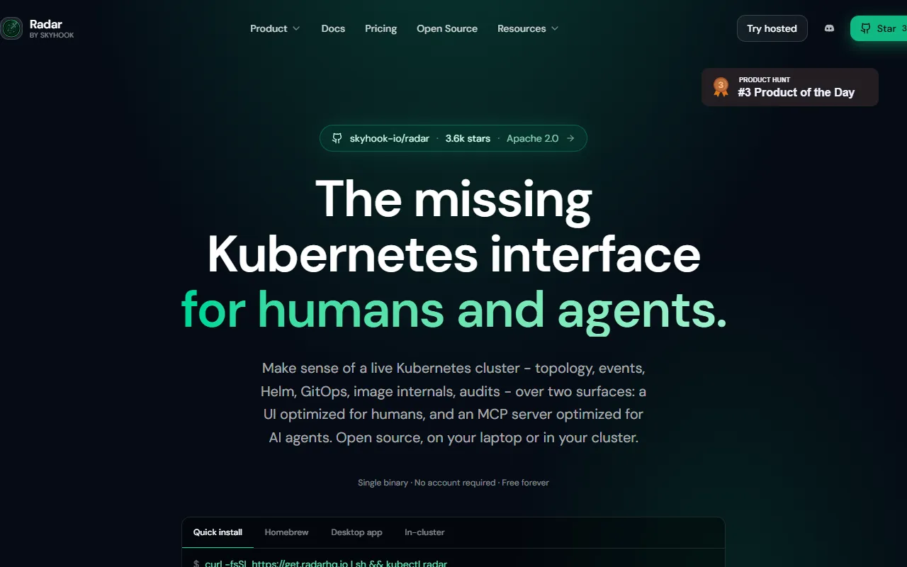 Radar website screenshot