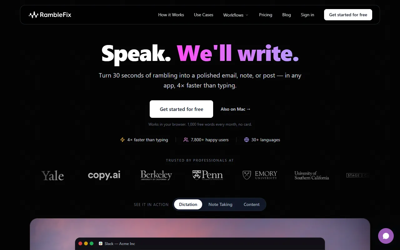Ramblefix website screenshot