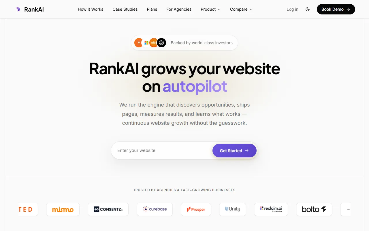 RankAI website screenshot