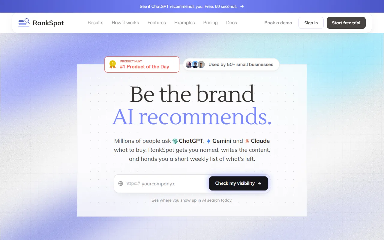 RankSpot website screenshot
