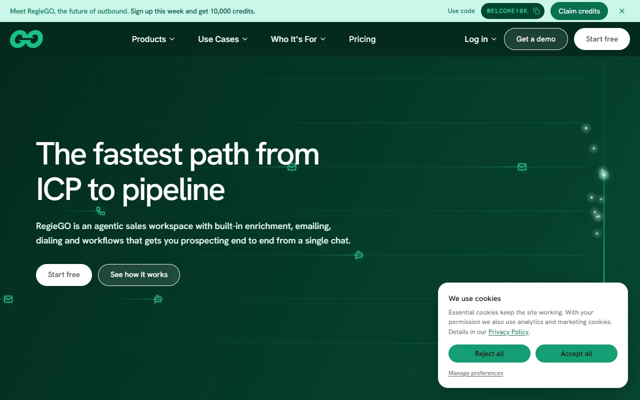 Regie.ai website screenshot