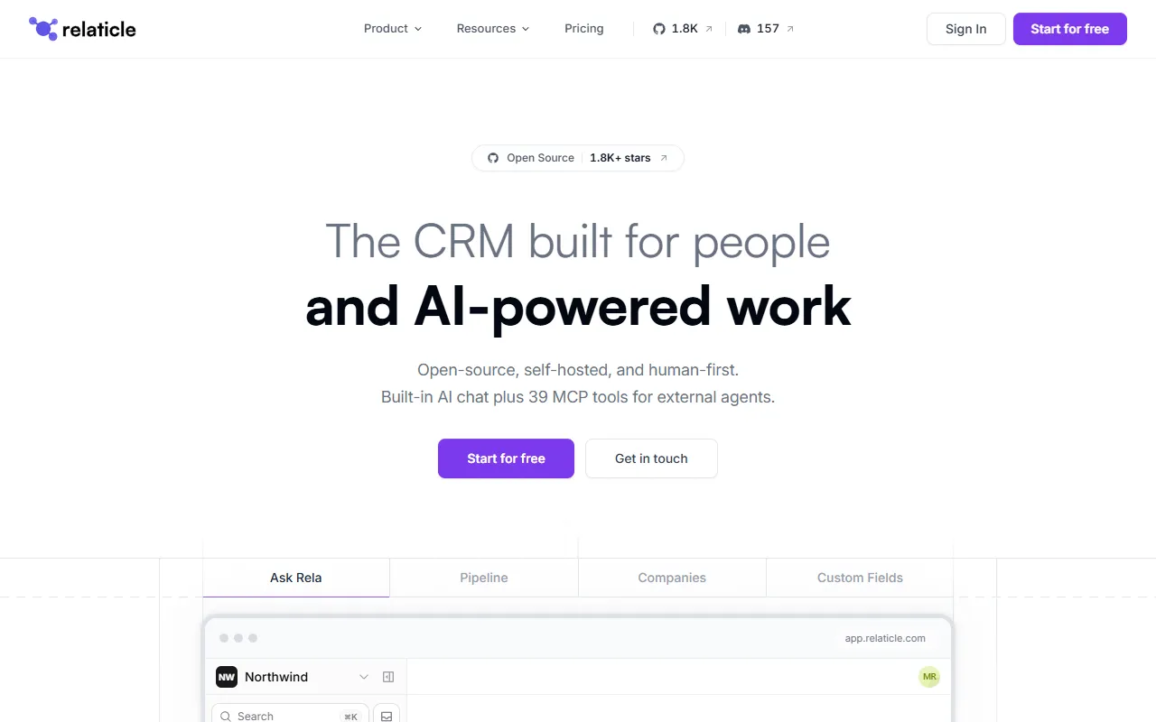 Relaticle website screenshot