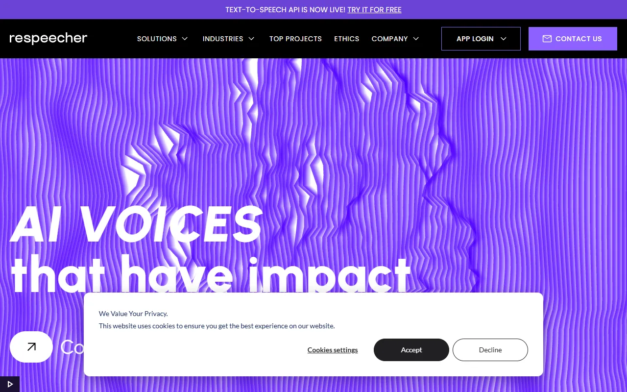 Respeecher website screenshot