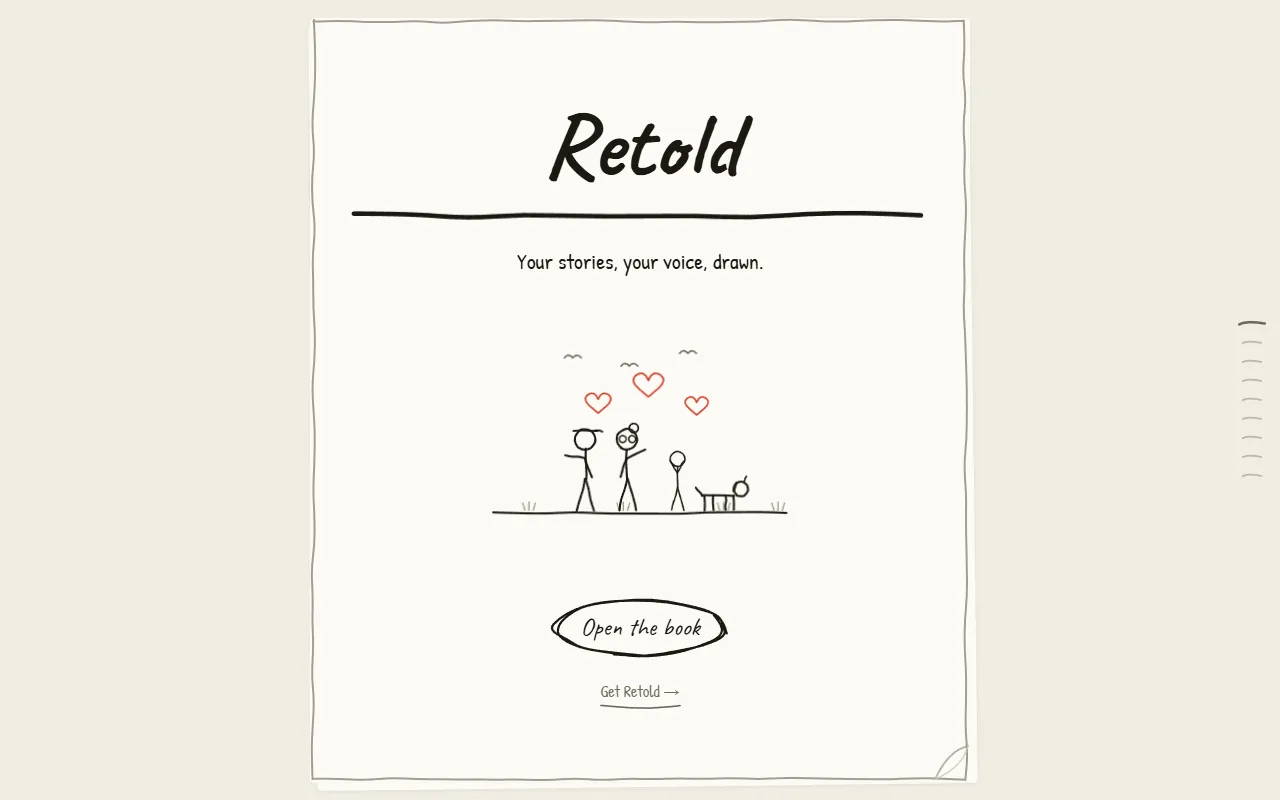 Retold website screenshot