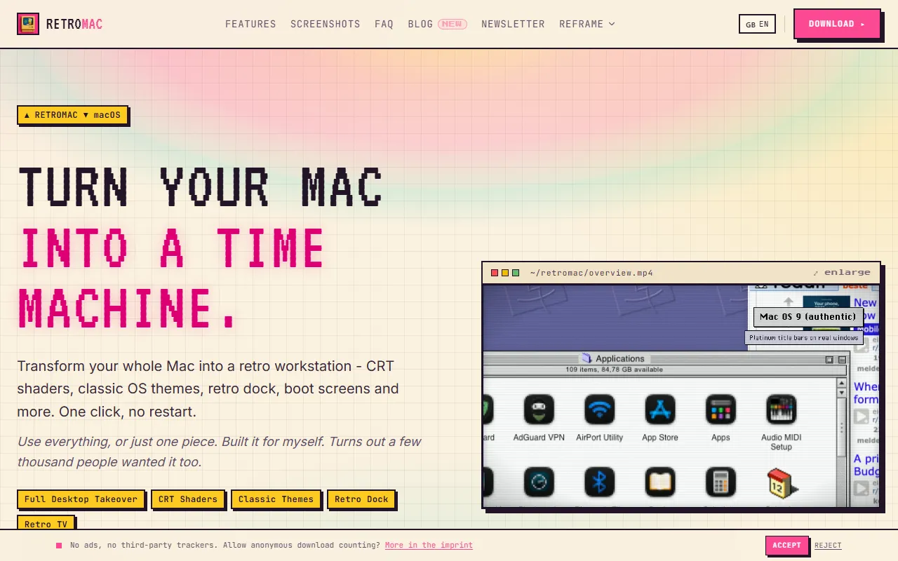 RetroMac website screenshot
