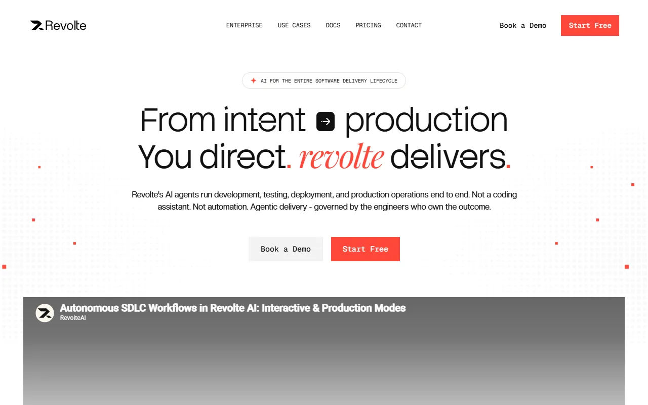 Revolte website screenshot