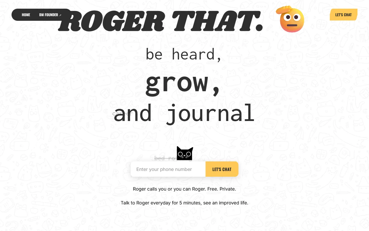 Roger AI website screenshot