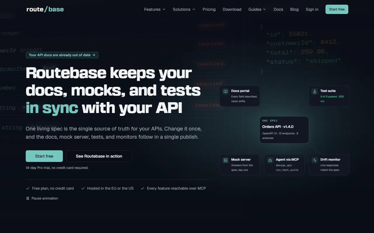 Routebase website screenshot