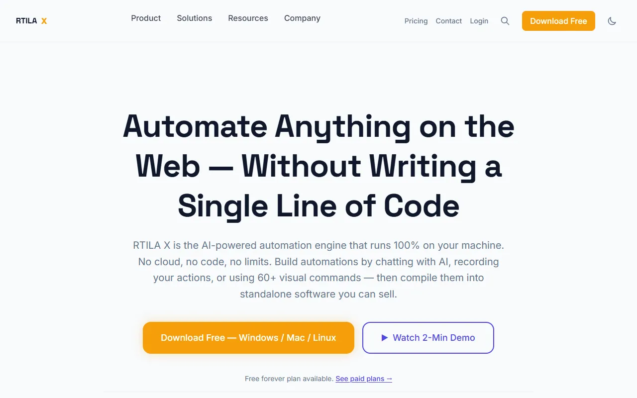 RTILA website screenshot