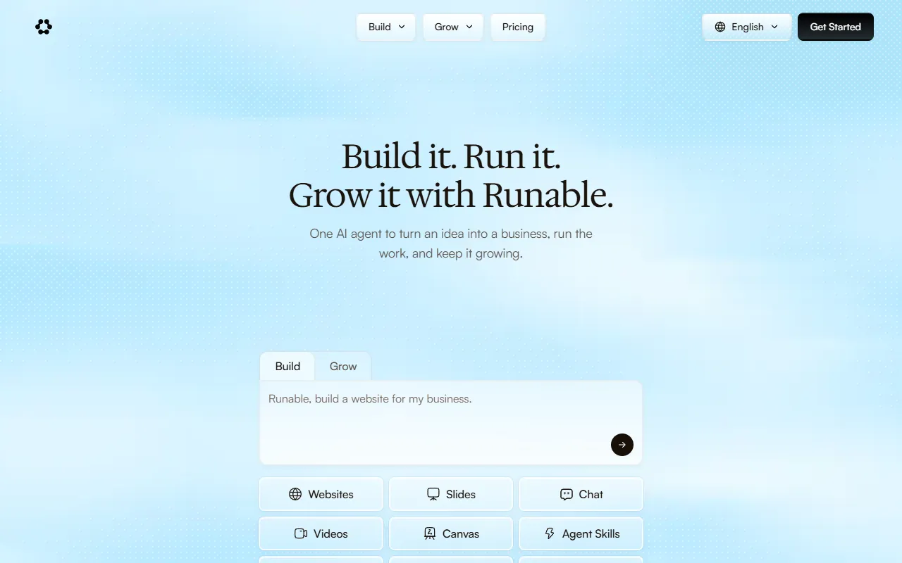 Runable website screenshot