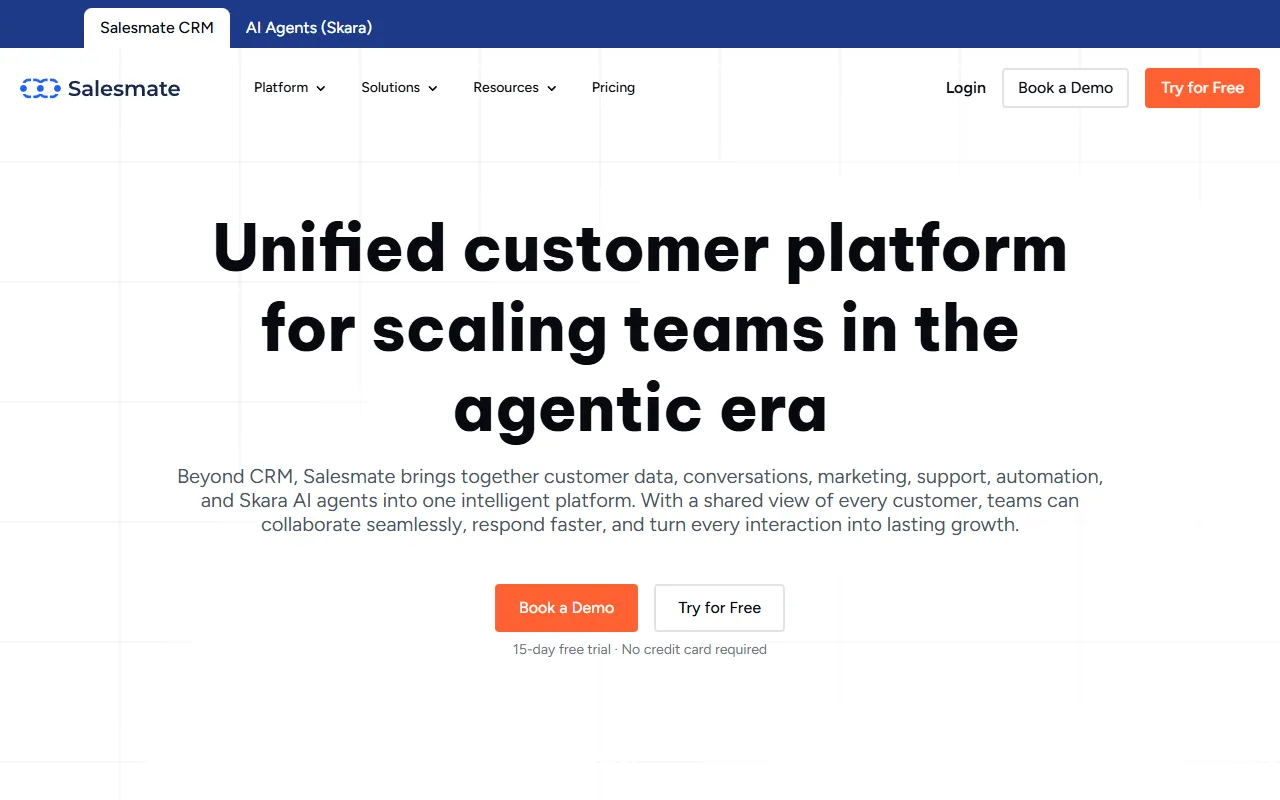 Salesmate website screenshot