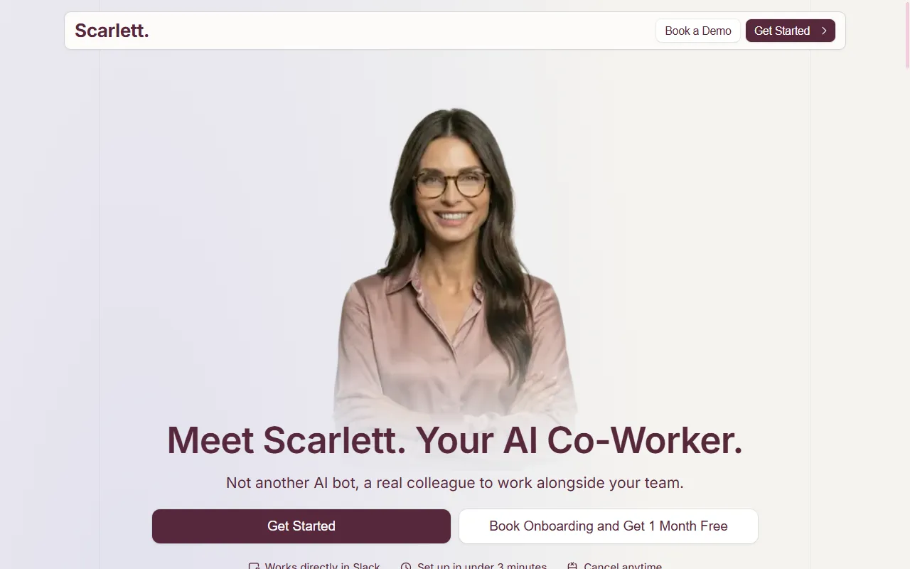 Scarlett. website screenshot