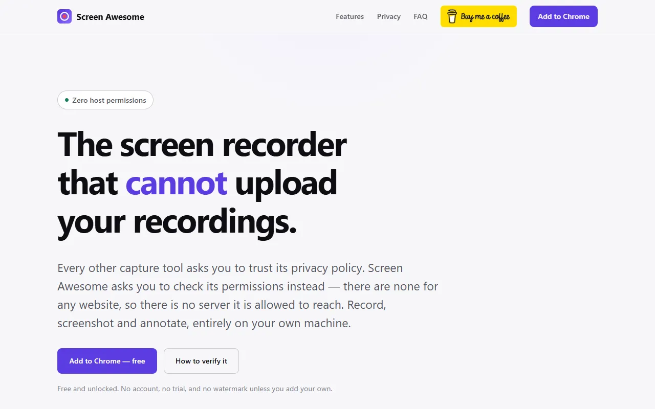 Screen Awesome website screenshot