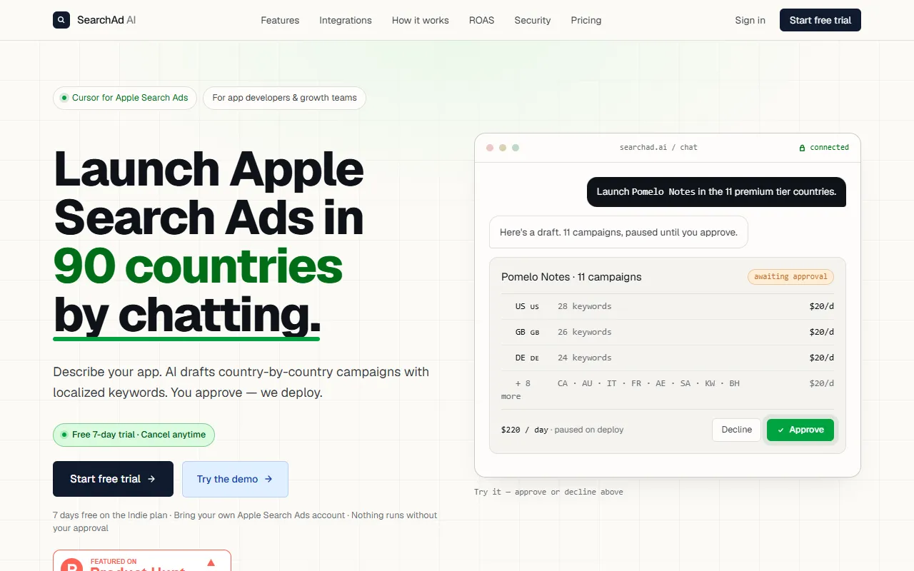 Searchad.ai website screenshot