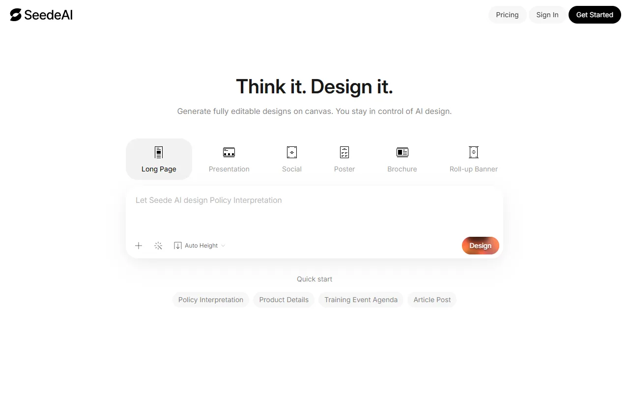 Seede.ai website screenshot