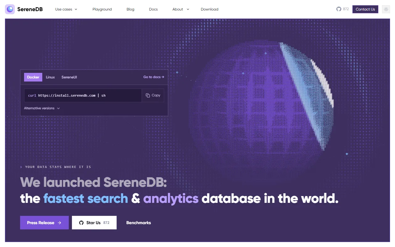 SereneDB website screenshot