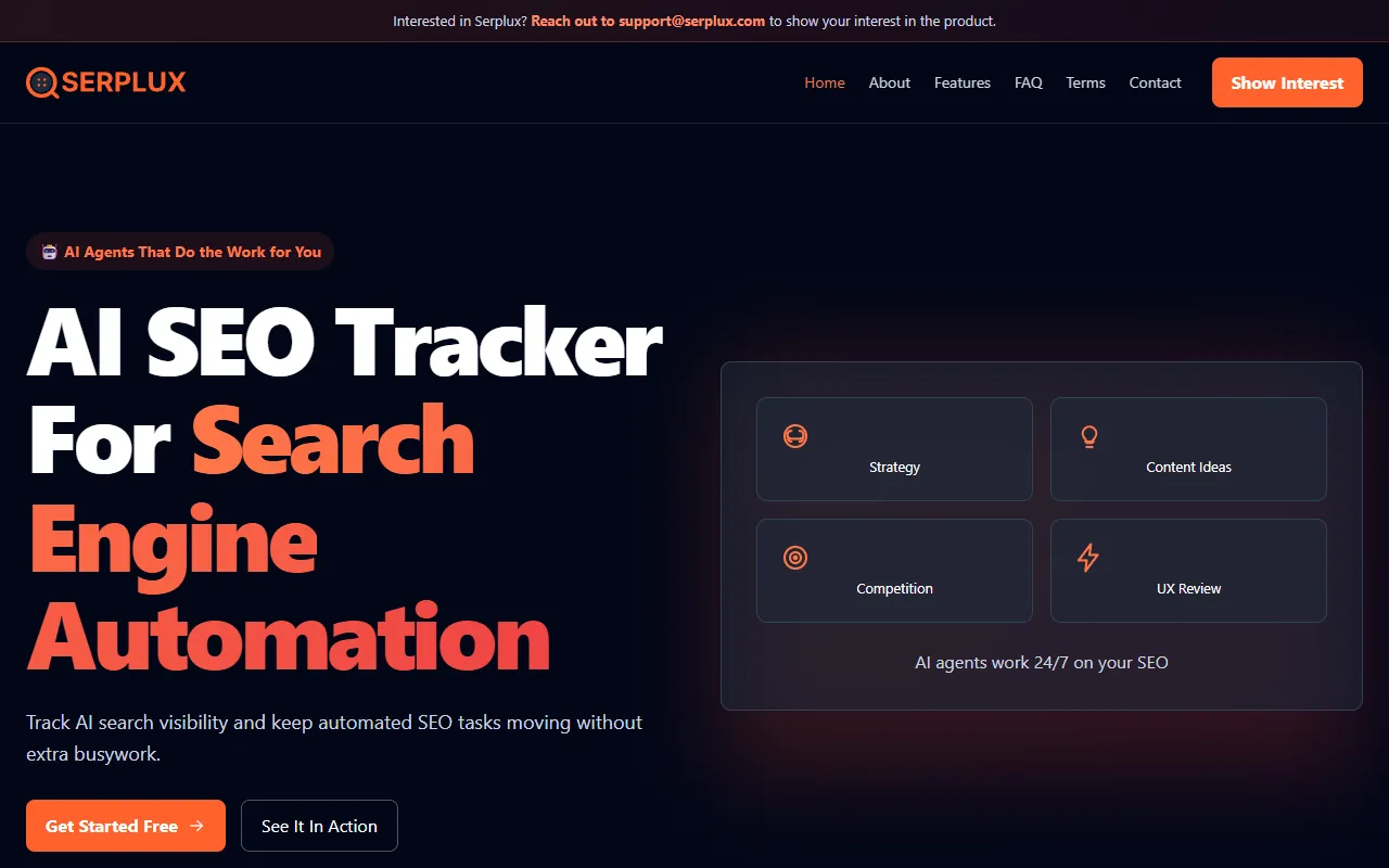 Serplux website screenshot