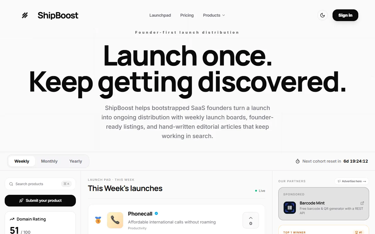 ShipBoost website screenshot