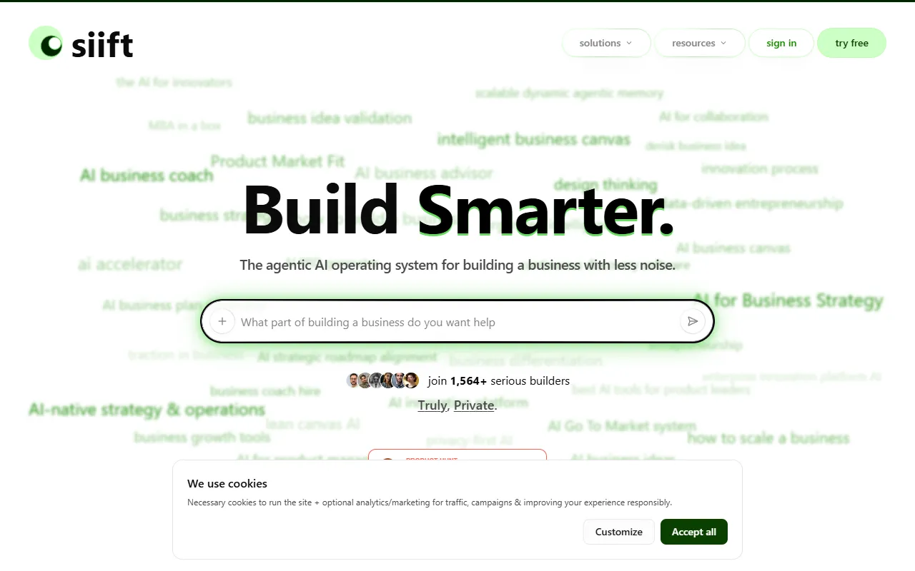siift website screenshot