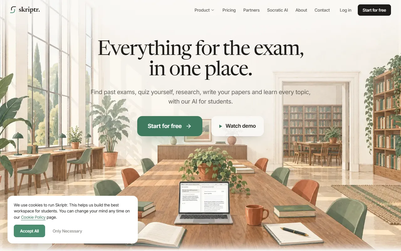 Skriptr website screenshot