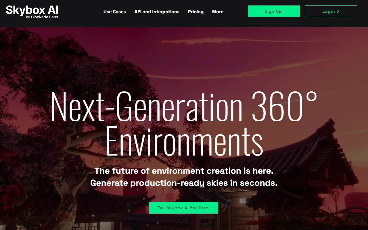 Skybox Lab website screenshot