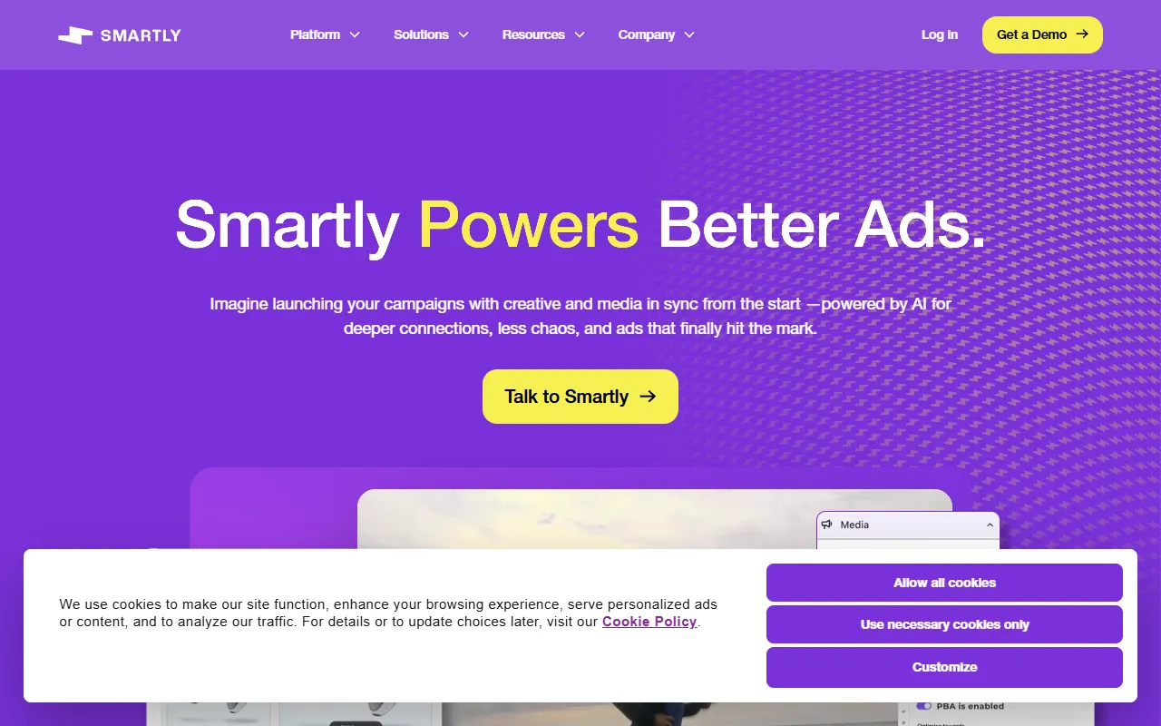 Smartly.io website screenshot