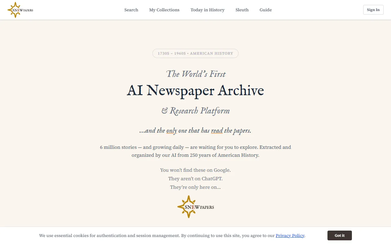 SNEWPapers website screenshot