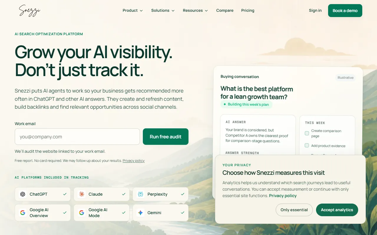 Snezzi website screenshot