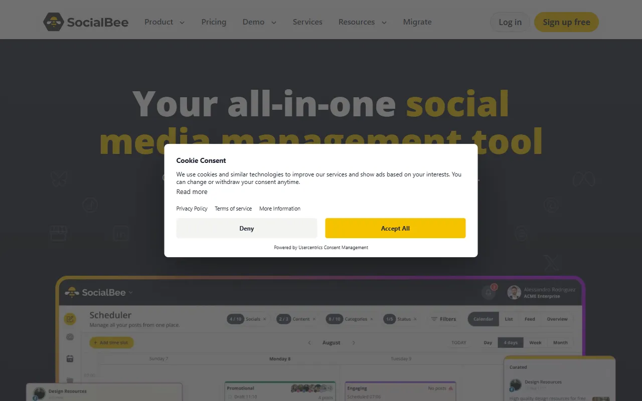 SocialBee website screenshot