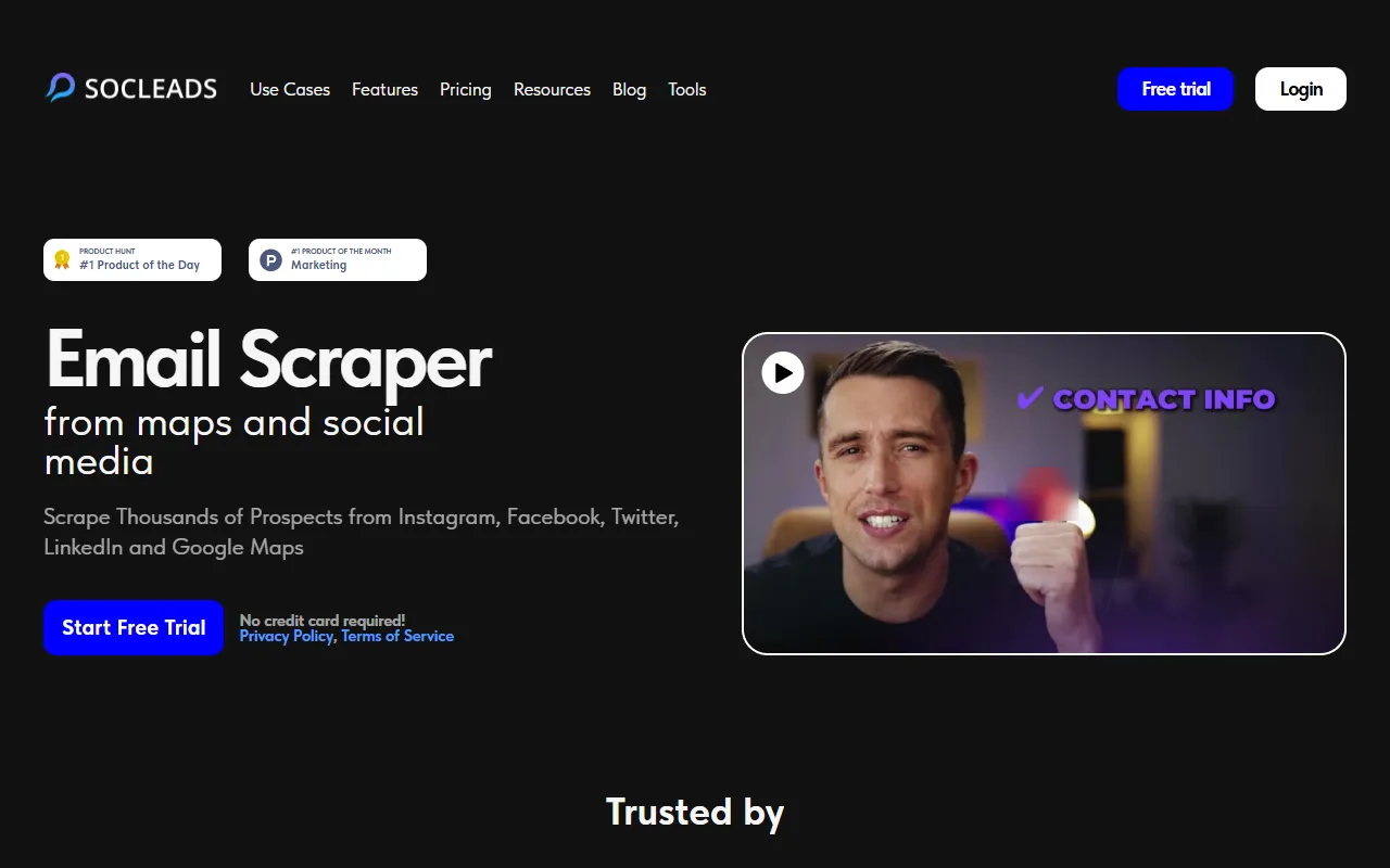 SocLeads website screenshot