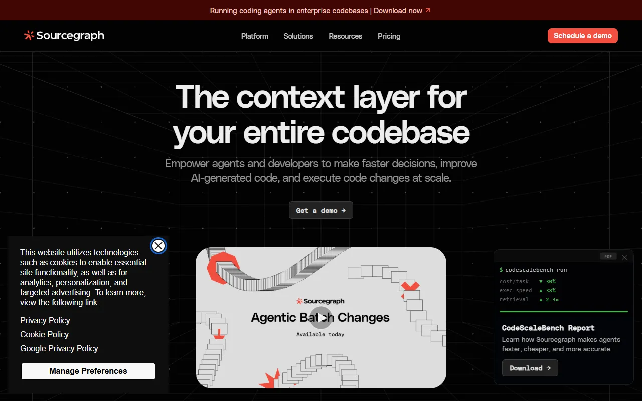 Sourcegraph Cody website screenshot