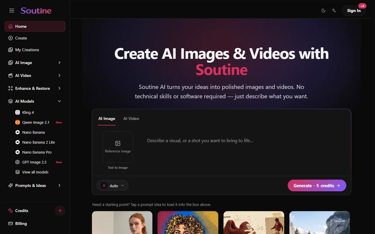 Soutine Seedance Prompt Library website screenshot