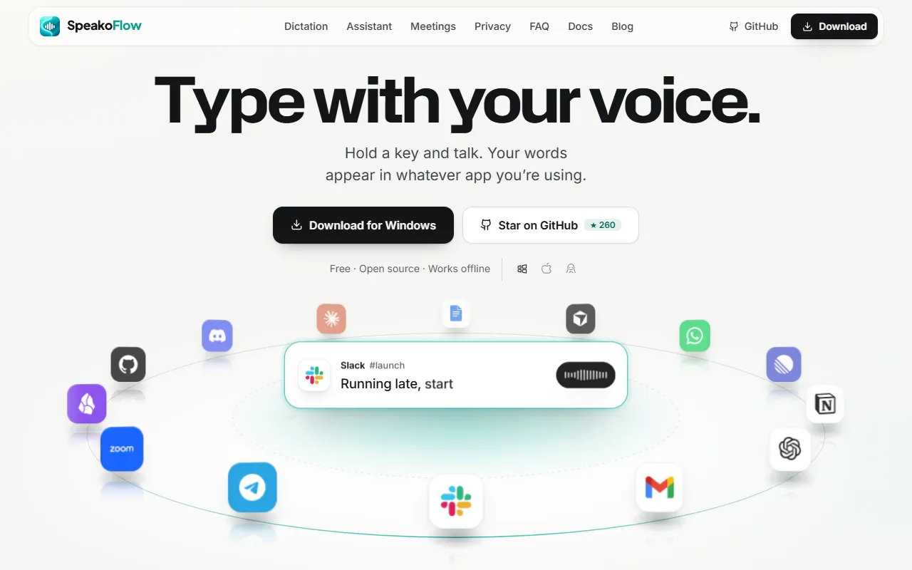 SpeakoFlow website screenshot