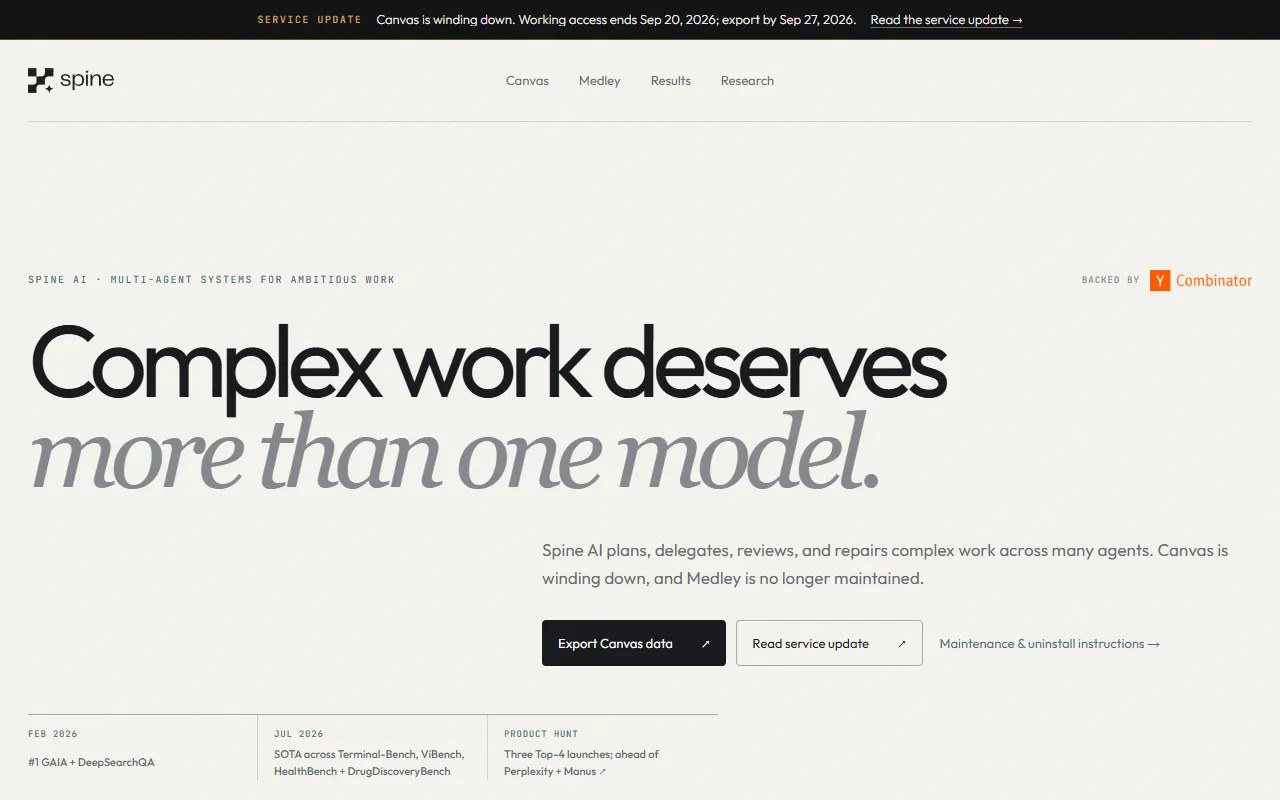 Spine website screenshot