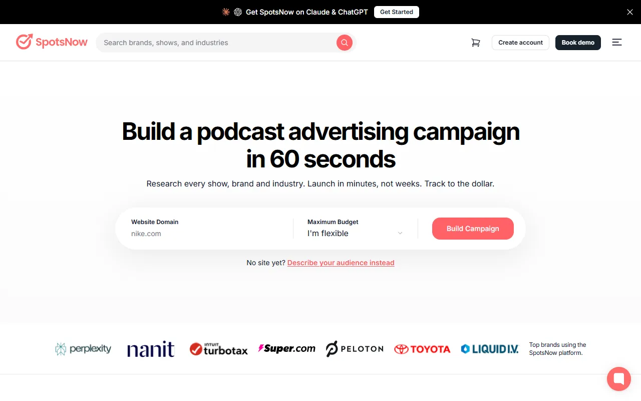SpotsNow website screenshot