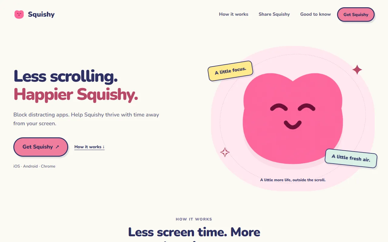 Squishy website screenshot