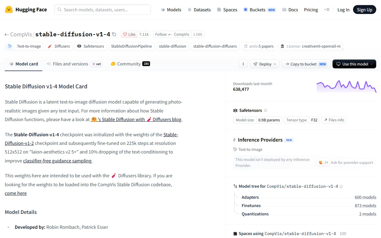 Stable Diffusion website screenshot