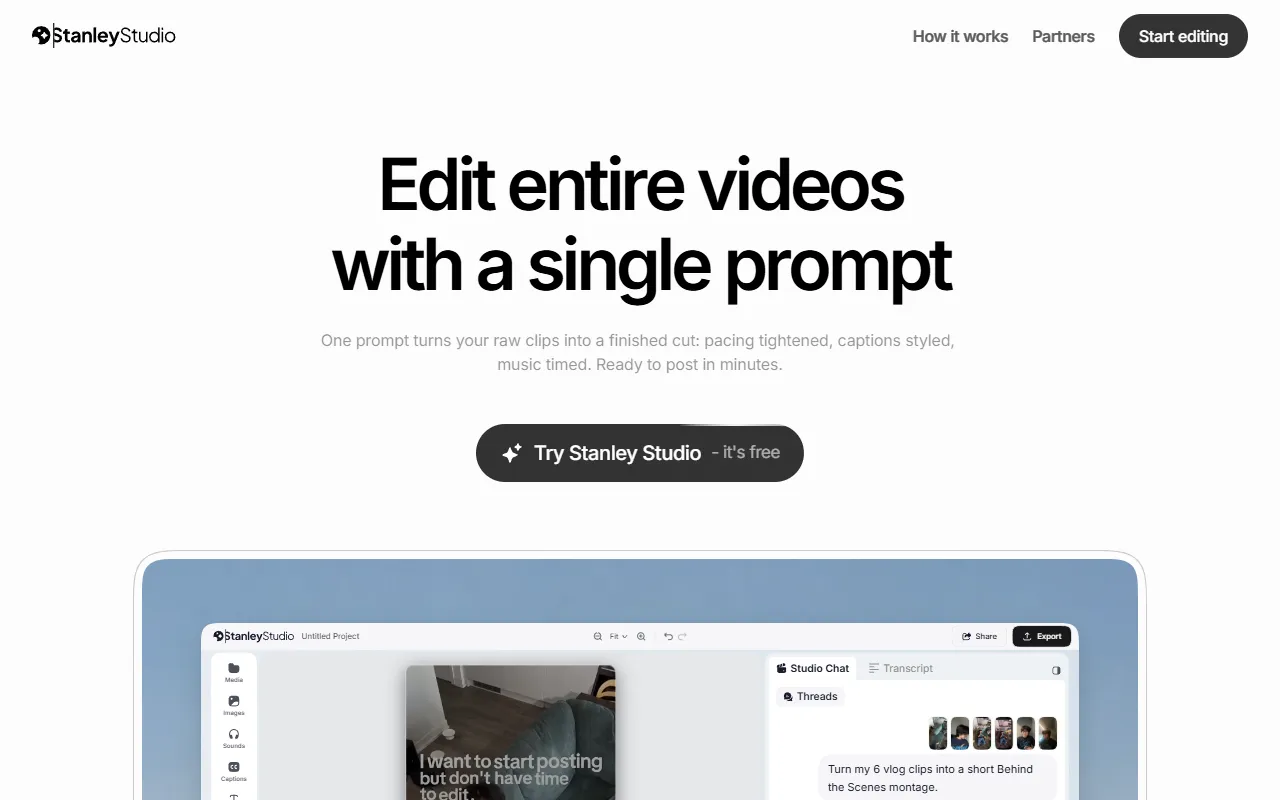 Stanley Studio website screenshot