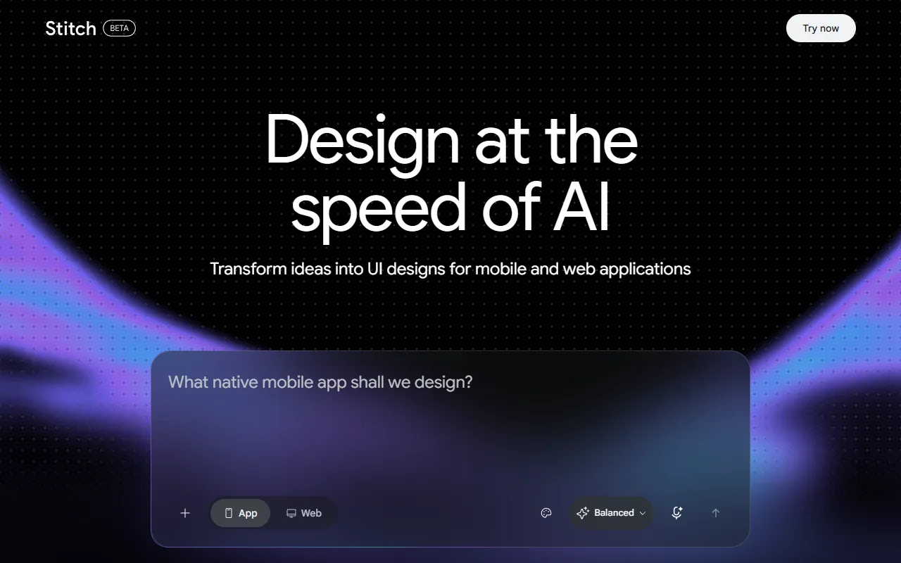 Stitch website screenshot