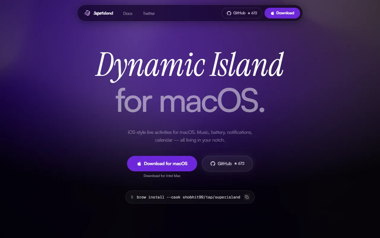 SuperIsland website screenshot
