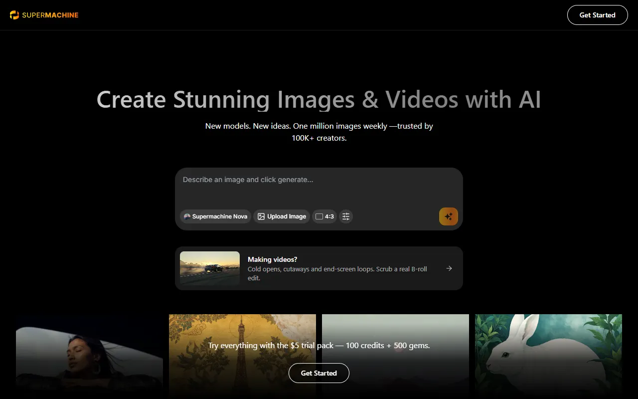 SUPERMACHINE website screenshot
