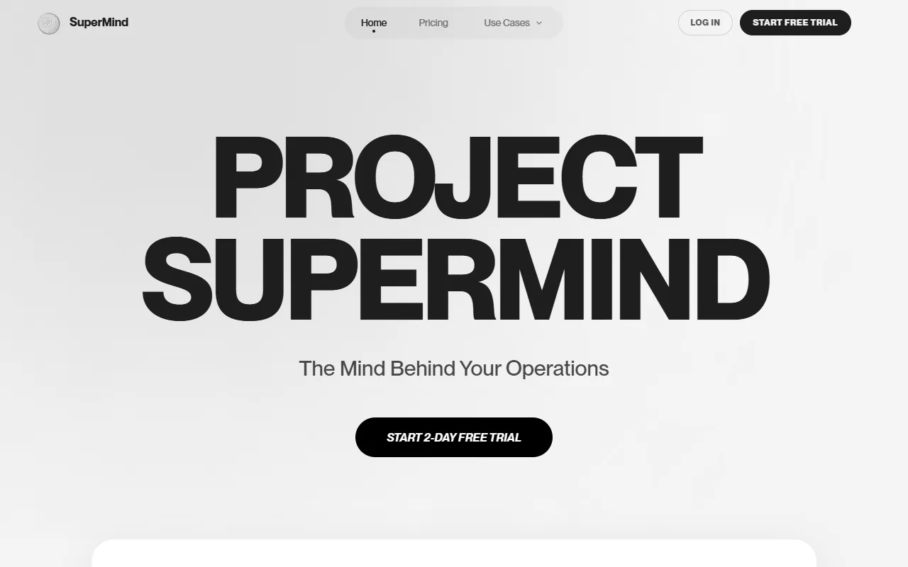 SuperMind website screenshot
