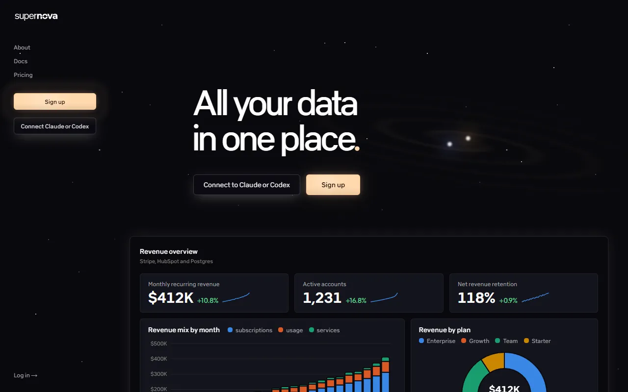 Supernova website screenshot