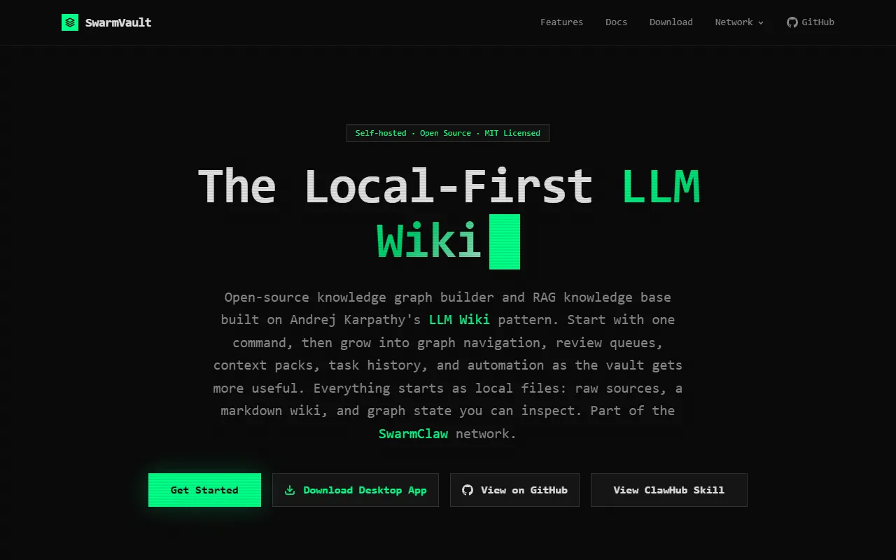 SwarmVault website screenshot