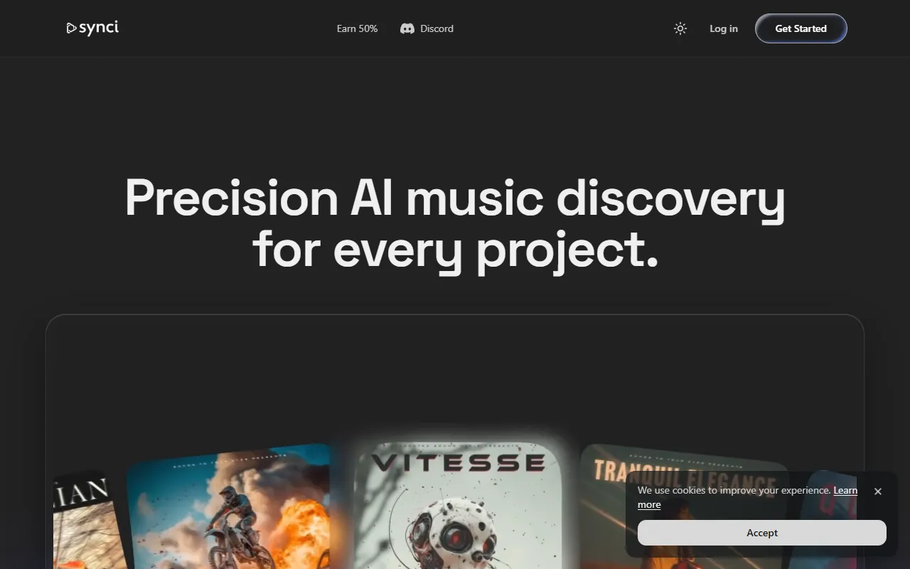 Synci website screenshot